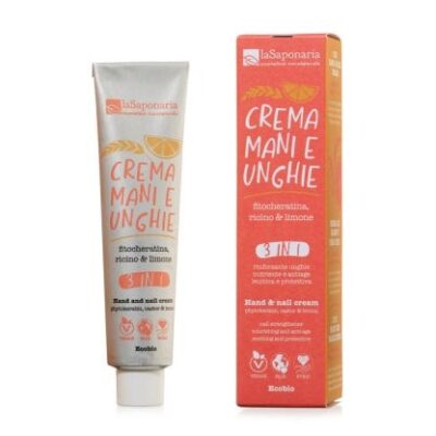 La Saponaria Crema mani e unghie 3 IN 1 - Fitocheratina, ricino & limone