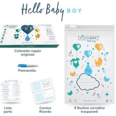 Hello baby sacchetti cambio per la clinica (sacchetti corredino nascita: boy)
