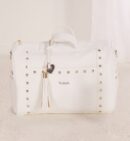 Nanan Borsa da passeggio con tracolla, borchie e fasciatoio